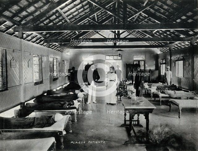 Bombay plague epidemic, 1896-1897: interior of a plague hospital, 1896/1897. Creator: Clifton & Co.