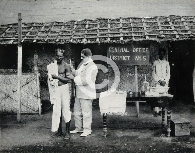 Bombay plague epidemic, 1896-1897: inoculation against plague, 1896/1897. Creator: Clifton & Co.