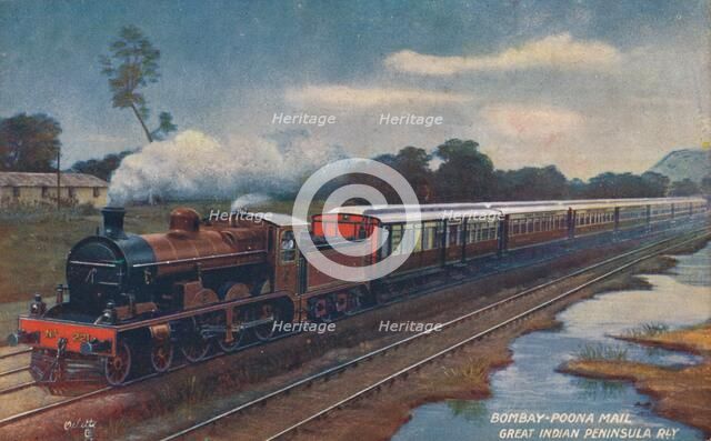 'Bombay-Poona Mail, Great Indian Peninsula Railway', c1900. Artist: Unknown.