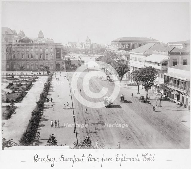 Bombay Rampart Row, from Esplanade Hotel, Late 1860s. Creator: Samuel Bourne.