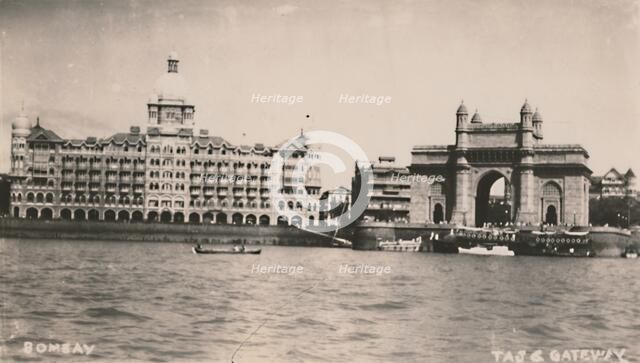 'Bombay - Taj & Gateway', c1930.  Creator: Unknown.