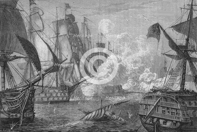 'Bombardment of Acre', c1880. Artist: Charles Olivier Murray.