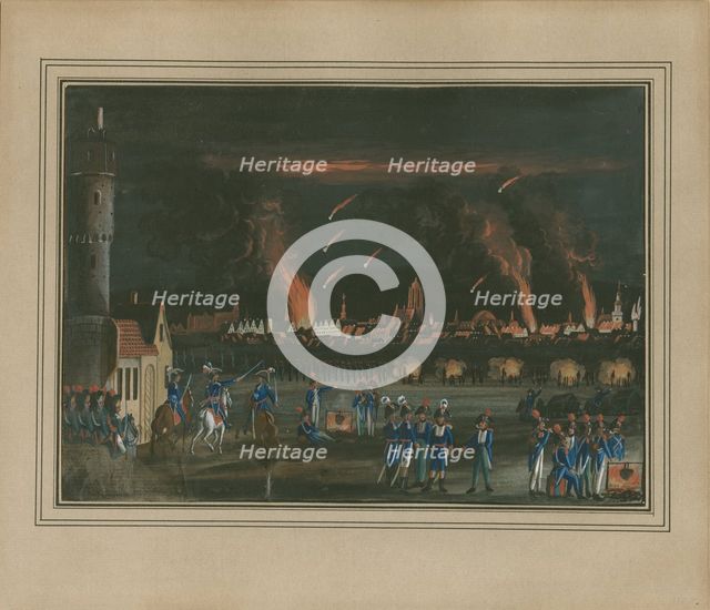 Bombardment of Frankfurt am Main by the French Army, July 13, 1796. Artist: Schütz, Christian Georg, the Younger (1758-1823)