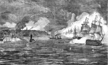 Bombardment of Odessa by the French and English Fleets on April 22, 1854 1854. Creator: Unknown