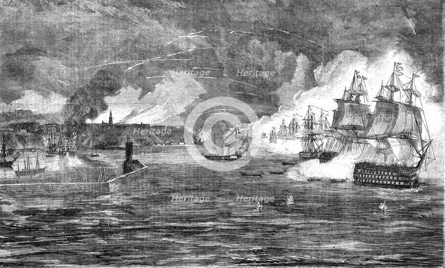 'Bombardment of Odessa by the French and English Fleets on April 22, 1854', 1854. Creator: Unknown.