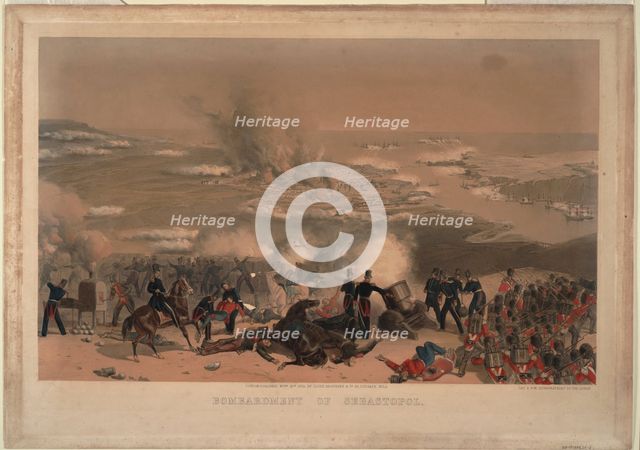 Bombardment of Sevastopol, 1854. Artist: Anonymous  