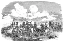 Bombardment of Sebastopol - General Sir De Lacy Evans and staff, 1854. Creator: Unknown