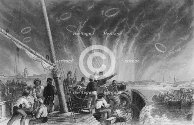'Bombardment of Sweaborg', 1859. Artist: John Watkins.