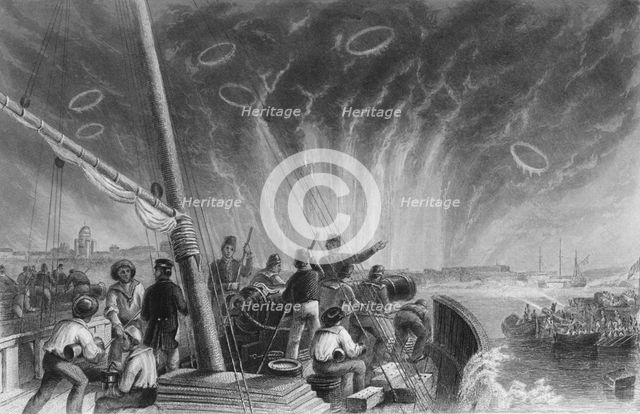 'Bombardment of Sweaborg', 1859. Artist: John Watkins.