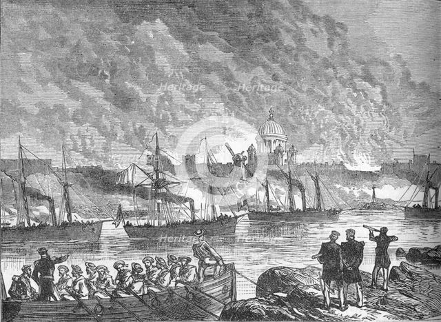 'Bombardment of Sweaborg', c1880. Artist: Unknown.