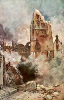 Bombardment of the Belfry Arras, France, July 1915, (1926).Artist: Francois Flameng