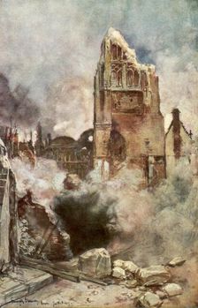 Bombardment of the Belfry Arras, France, July 1915, (1926).Artist: Francois Flameng