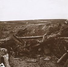Bombarded battery, Clery, France, c1914-c1918