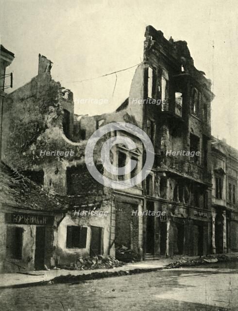 Bombed buildings in Belgrade, Serbia, First World War, October 1915, (c1920). Creator: Unknown.