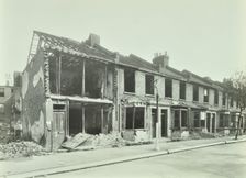 Bombed houses, Trigo Road, Poplar, London, WWII, 1943
