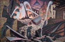 Bombed ruins near St Paul's London. Artist: James Robert Wallace Orr