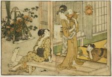 Bon Festival Lanterns and Plant Seller, from the illustrated book "Picture Book..., New Year, 1801. Creator: Kitagawa Utamaro