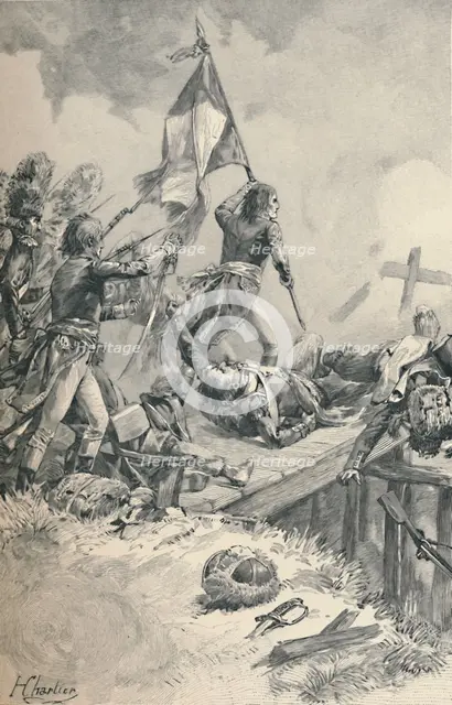 'Bonaparte at Arcole', 1796, (1896). Artist: M Haider.
