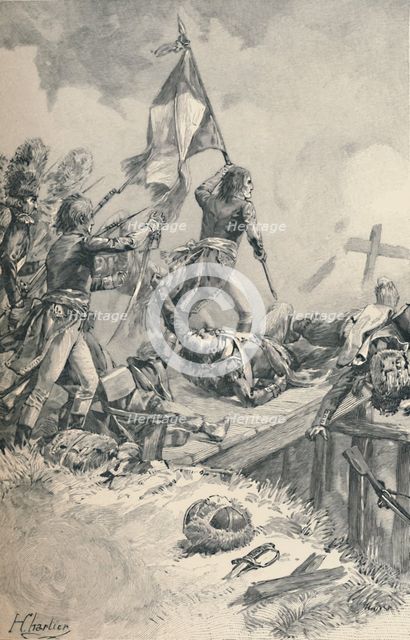 'Bonaparte at Arcole', 1796, (1896). Artist: M Haider.