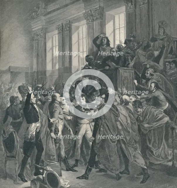 'Bonaparte at the Council of the Five Hundred - St. Cloud, November 10, 1799 (19th Brumaire)', 1896. Artist: Peter Aitken.