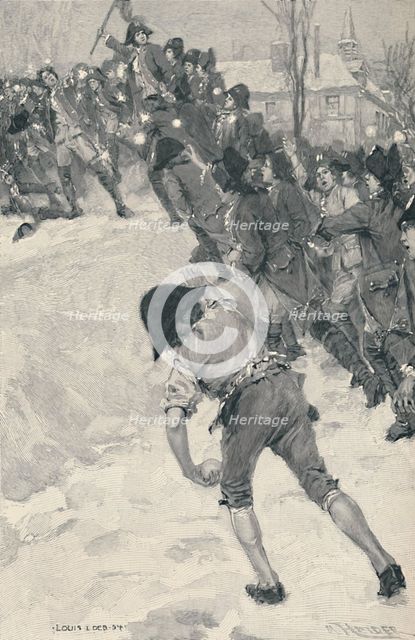 'Bonaparte Attacking Snow Forts at the School of Brienne', 1896. Artist: M Haider.