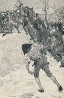 Bonaparte Attacking Snow Forts at the School of Brienne 1896. Artist: M Haider