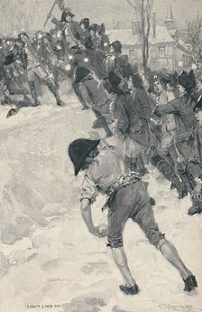 Bonaparte Attacking Snow Forts at the School of Brienne 1896. Artist: M Haider