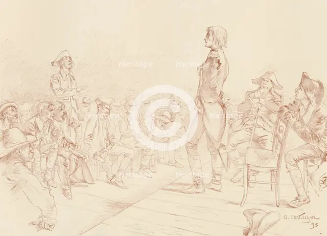 'Bonaparte Addressing a Jacobin Club in Corsica', c1789, (1896). Artist: Unknown.