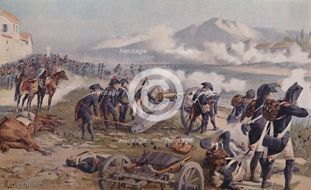 'Bonaparte Aiming The Cannon at Lodi', 1796, (1896).  Artist: Unknown.