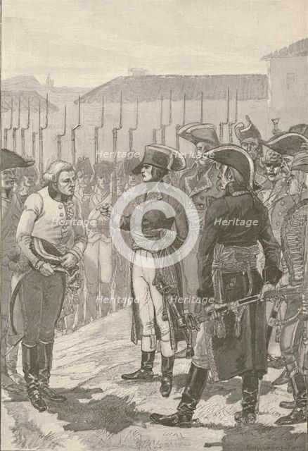 'Bonaparte, Surprised at Lonato..., Compels 4000 Austrians To Surrender', 1796, (1896). Artist: JW Evans.