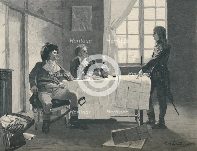 'Bonaparte, Turreau, and Volney at Nice in 1793', (1896). Artist: E.G.H. Del'Orme.