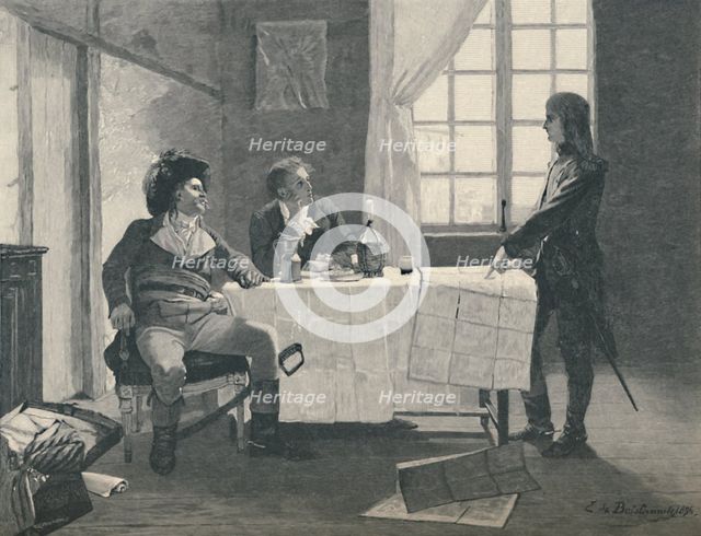 'Bonaparte, Turreau, and Volney at Nice in 1793', (1896). Artist: E.G.H. Del'Orme.