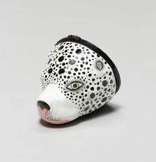 Bonbonnière: Dalmatian's Head, Bilston, c. 1765. Creator: Unknown
