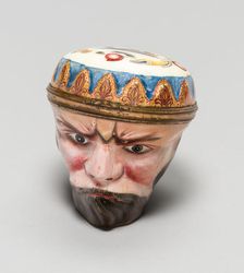 Bonbonnière: Head of Neptune, South Staffordshire, 1760/80. Creator: Staffordshire Potteries