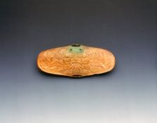 Bone wrist protector with apsaras, Liao dynasty, China, 10th century. Creator: Unknown
