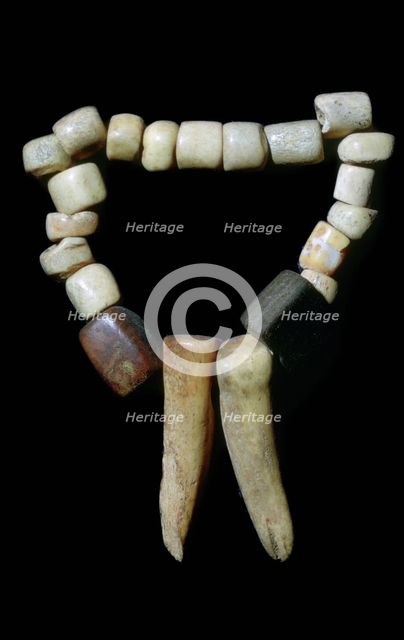 Bone and stone Neolithic necklace. Artist: Unknown
