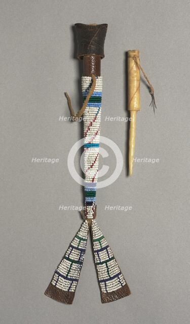 Bone Awl with Beaded Case, late 1800s. Creator: Unknown.