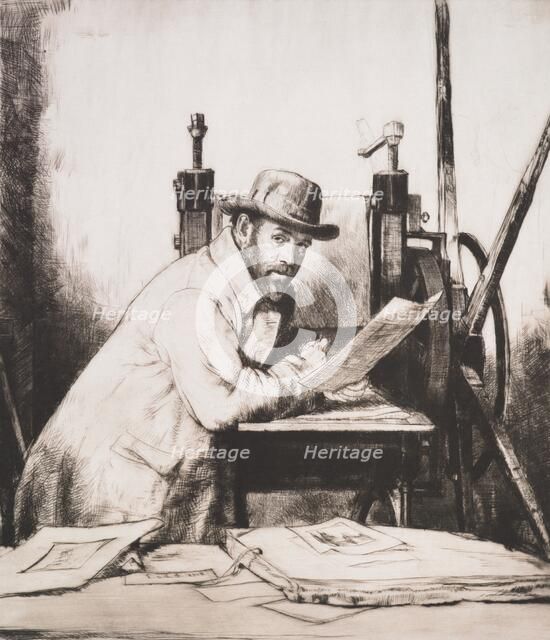 Bone at the press, 1908. Creator: Francis Dodd.