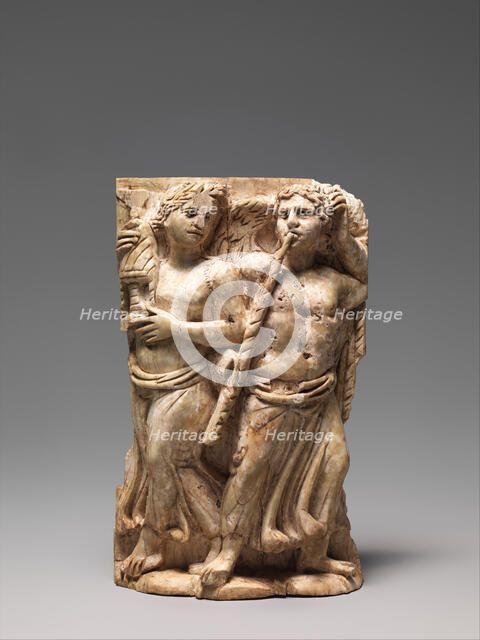 Bone Carving, Possibly of a Dionysiac Revel, Byzantine, 300-500. Creator: Unknown.