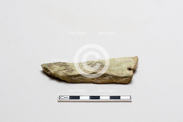 Bone, decorated fragment, Shang dynasty, ca. 1600 - ca. 1050 BCE. Creator: Unknown.