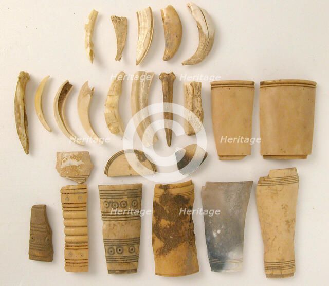 Bone Fragments, Coptic, 4th-7th century. Creator: Unknown.