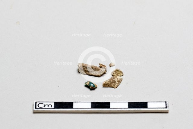Bone fragments, Shang dynasty, ca. 1600 - ca. 1050 BCE. Creator: Unknown.