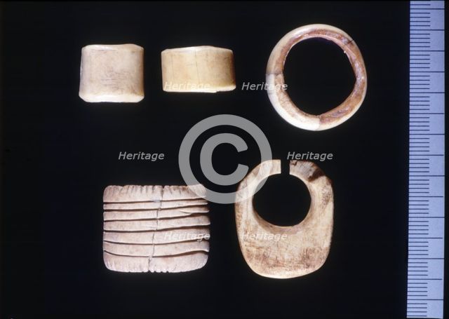 Bone rings or pendants from the Cova de l'Or, Beniarres (Alicante). Made with the technique of su…