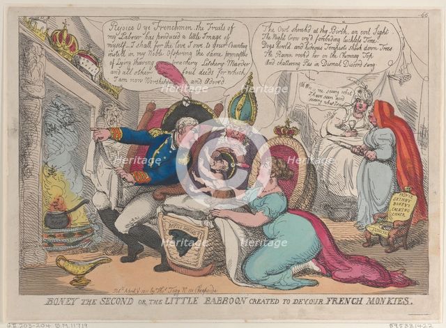 Boney The Second or the Little Babboon Created to Devour French Monkies, April 9,..., April 9, 1811. Creator: Thomas Rowlandson.
