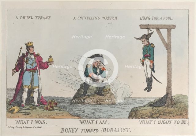 Boney Turned Moralist, May 1, 1814., May 1, 1814. Creator: Thomas Rowlandson.