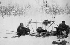 Bonfire in the woods, 1890. Creator: Unknown