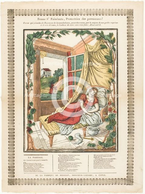 Bonne Ste. Fainéante, Protectrice des paresseuses!, n.d. Creator: Francois Georgin.