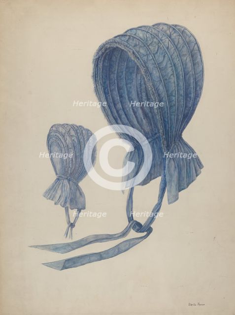 Bonnet, c. 1942. Creator: Stella Mosher.
