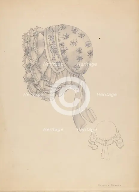 Bonnet, c. 1936. Creator: Roberta Spicer.