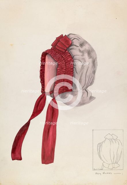Bonnet, c. 1937. Creator: Mary E Humes.
